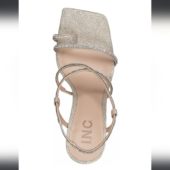 INC International Concepts Arti Strappy Dress Sandals Champagne 9.5 - Picture 2 of 8